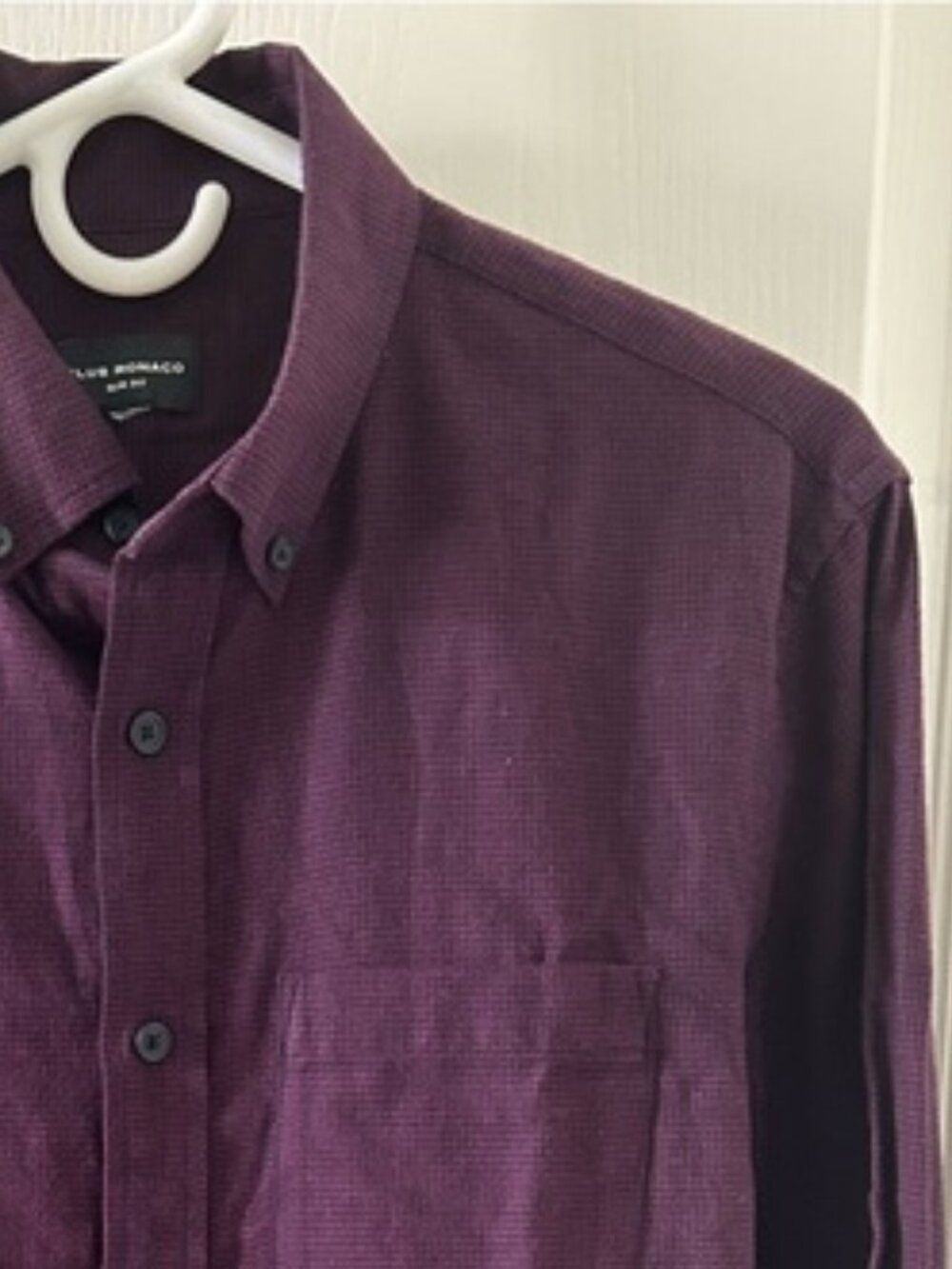 Club Monaco Plum Burgundy Button-Down Shirt Size Small Holiday Fall Smart Casual